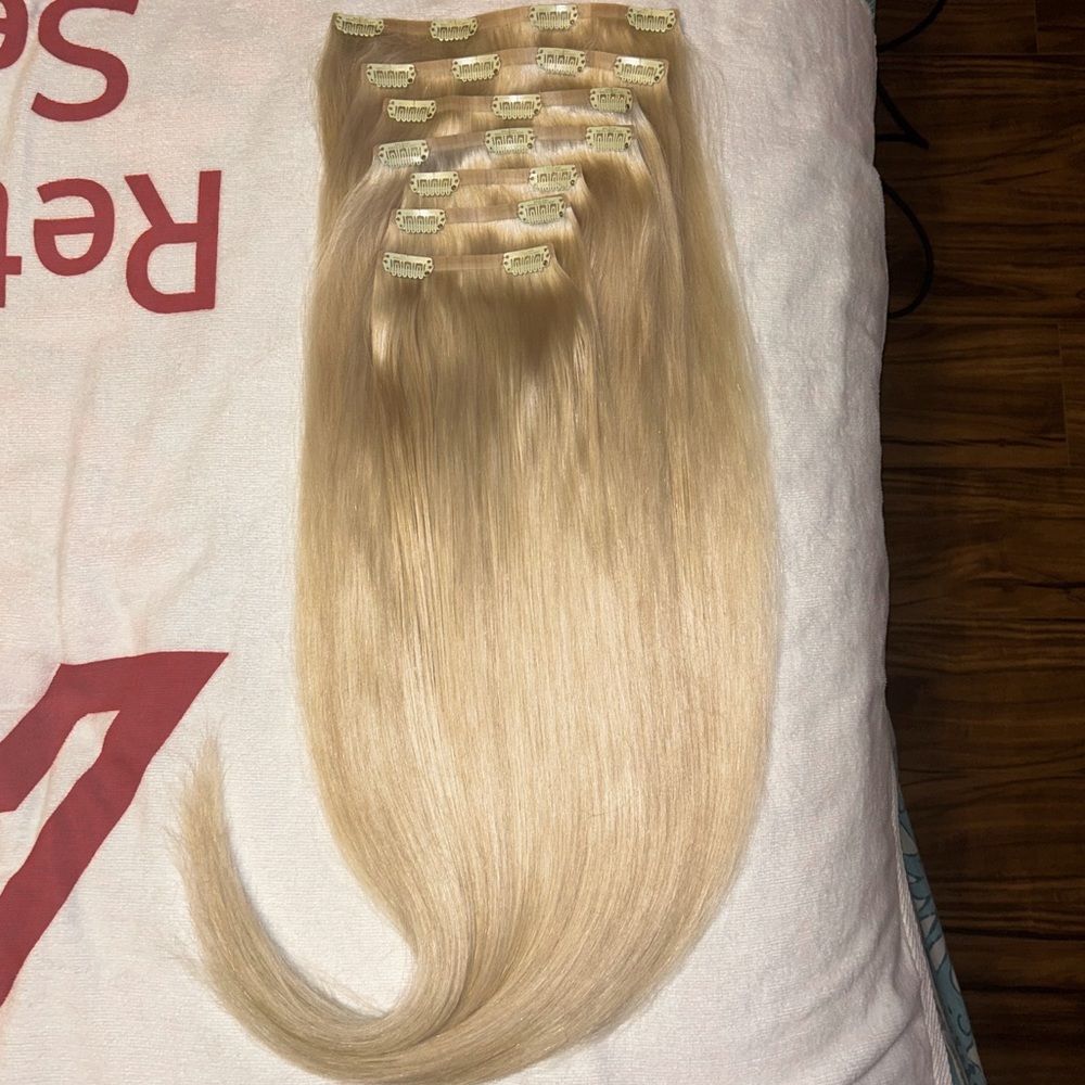 Bellami Silk Seam Clip In Extensions 24” in Platinum Blonde